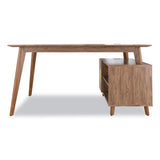 Union & Scale™ MidMod Storage Desk, Gold Pull, 59.7" x 29.4" x 29.5", Espresso (UOS24398973) Each