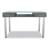 Union & Scale™ Prestige Glass Writing Desk, 47.1" x 23.5" x 29.5", Gray (UOS24398955) Each