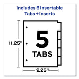 Avery® Insertable Big Tab Plastic 1-Pocket Dividers, 5-Tab, 11.13 x 9.25, Assorted, 1 Set (AVE11902) Set of 5