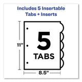 Avery® Insertable Style Edge Tab Plastic Dividers, 5-Tab, 11 x 8.5, Translucent, 1 Set (AVE11200) Set of 5