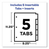 Avery® Insertable Big Tab Plastic Three-Pocket Corner Lock Dividers, 5-Tab, 11.13 x 9.25, Assorted, 1 Set (AVE11273) Each