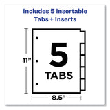 Avery® Insertable Big Tab Dividers, 5-Tab, Double-Sided Gold Edge Reinforcing, 11 x 8.5, White, Assorted Tabs, 1 Set (AVE11121) Set of 5