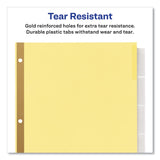 Avery® Insertable Big Tab Dividers, 5-Tab, Double-Sided Gold Edge Reinforcing, 11 x 8.5, Buff, Clear Tabs, 1 Set (AVE11110) Set of 5
