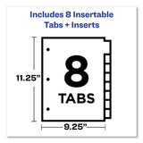Avery® Insertable Big Tab Dividers, 8-Tab, 11.13 x 9.25, White, Clear Tabs, 1 Set (AVE11223) Set of 8