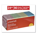 Universal® Self-Stick Note Pad Cabinet Pack, 3" x 3", Assorted Pastel Colors, 90 Sheets/Pad, 24 Pads/Pack (UNV35695) Pack of 24