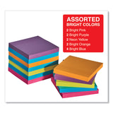 Universal® Self-Stick Note Pads, 3" x 3", Assorted Bright Colors, 100 Sheets/Pad, 12 Pads/Pack (UNV35610) Pack of 12