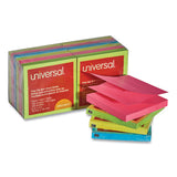 Universal® Fan-Folded Self-Stick Pop-Up Note Pads, 3" x 3", Assorted Neon Colors, 100 Sheets/Pad, 12 Pads/Pack (UNV35617) Pack of 12