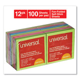 Universal® Fan-Folded Self-Stick Pop-Up Note Pads, 3" x 3", Assorted Neon Colors, 100 Sheets/Pad, 12 Pads/Pack (UNV35617) Pack of 12