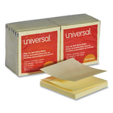 Universal® Fan-Folded Self-Stick Pop-Up Note Pads, 3" x 3", Yellow, 100 Sheets/Pad, 12 Pads/Pack (UNV35664) Pack of 12