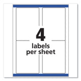 Avery® Shipping Labels w/ TrueBlock Technology, Laser Printers, 3.5 x 5, White, 4/Sheet, 100 Sheets/Box (AVE5168) Box of 400
