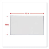 Universal® Deluxe Melamine Dry Erase Board, 72 x 48, Melamine White Surface, Silver Anodized Aluminum Frame (UNV43626) Each