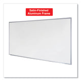 Universal® Deluxe Melamine Dry Erase Board, 72 x 48, Melamine White Surface, Silver Anodized Aluminum Frame (UNV43626) Each