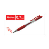 Universal™ Comfort Grip Gel Pen, Retractable, Medium 0.7 mm, Red Ink, Clear/Red Barrel, Dozen (UNV39914) 1 Dozen