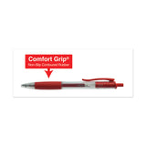 Universal™ Comfort Grip Gel Pen, Retractable, Medium 0.7 mm, Red Ink, Clear/Red Barrel, Dozen (UNV39914) 1 Dozen