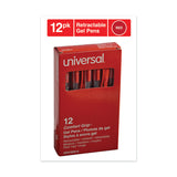 Universal™ Comfort Grip Gel Pen, Retractable, Medium 0.7 mm, Red Ink, Clear/Red Barrel, Dozen (UNV39914) 1 Dozen