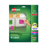 Avery® High-Vis Removable Laser/Inkjet ID Labels w/ Sure Feed, 3.33 x 4, Neon, 72/PK (AVE6482) Pack of 72