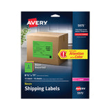Avery® High-Visibility Permanent Laser ID Labels, 8.5 x 11, Asst. Neon, 15/Pack (AVE5975) Pack of 15