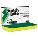 Scotch-Brite™ PROFESSIONAL Medium-Duty Scrubbing Sponge, 3.6 x 6.1, 0.7" Thick, Yellow/Green, 20/Carton (MMM74) Carton of 20