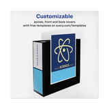 Avery® Heavy-Duty View Binder with DuraHinge and Locking One Touch EZD Rings, 3 Rings, 4" Capacity, 11 x 8.5, Black (AVE79604) Each