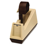 Scotch® Heavy-Duty Weighted Desktop Tape Dispenser, 3" Core, Plastic, Putty/Brown (MMMC25) Each