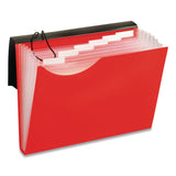 Pendaflex® Seven-Pocket Poly Expanding File, 1" Expansion, 7 Sections, Elastic Cord Closure, 1/6-Cut Tabs, Letter Size, Red (GLW67440RED) Each