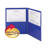 Smead™ Poly Two-Pocket Folder with Security Pocket, 11 x 8 1/2, Blue, 5/Pack (SMD87701) Pack of 5