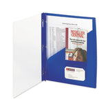 Smead™ Clear Front Poly Report Cover, Double-Prong Fastener, 0.5" Capacity, 8.5 x 11, Clear/Blue, 5/Pack (SMD86011) Pack of 5