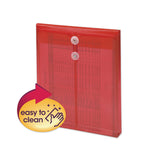 Smead™ Poly String and Button Interoffice Envelopes, Open-End (Vertical), 9.75 x 11.63, Transparent Red, 5/Pack (SMD89547) Pack of 5 Envelopes