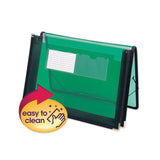 Smead™ Poly Wallets, 2.25" Expansion, 1 Section, Elastic Cord Closure, Letter Size, Translucent Green (SMD71951) Each