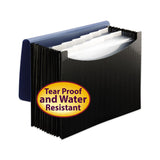 Smead™ 12-Pocket Poly Expanding File, 0.88" Expansion, 12 Sections, Cord/Hook Closure, 1/6-Cut Tabs, Letter Size, Black/Blue (SMD70863) Each