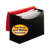 Smead™ 12-Pocket Poly Expanding File, 0.88" Expansion, 12 Sections, Cord/Hook Closure, 1/6-Cut Tabs, Letter Size, Black/Red (SMD70866) Each