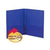 Smead™ Poly Two-Pocket Folder with Fasteners, 180-Sheet Capacity, 11 x 8.5, Blue, 25/Box (SMD87726) Box of 25