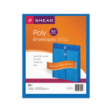 Smead™ Poly String and Button Interoffice Envelopes, Open-End (Vertical), 9.75 x 11.63, Transparent Blue, 5/Pack (SMD89542) Pack of 5 Envelopes