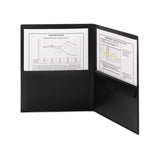 Smead™ Poly Two-Pocket Folder with Snap Closure Security Pocket, 100-Sheet Capacity, 11 x 8.5, Black, 5/Pack (SMD87700) Pack of 5