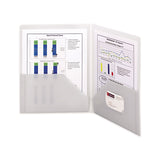 Smead™ Frame View Poly Two-Pocket Folder, 100-Sheet Capacity, 11 x 8.5, Clear/Oyster, 5/Pack (SMD87706) Pack of 5