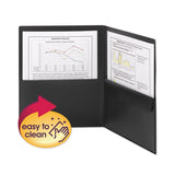 Smead™ Poly Two-Pocket Folder with Snap Closure Security Pocket, 100-Sheet Capacity, 11 x 8.5, Black, 5/Pack (SMD87700) Pack of 5