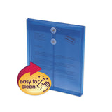 Smead™ Poly String and Button Interoffice Envelopes, Open-End (Vertical), 9.75 x 11.63, Transparent Blue, 5/Pack (SMD89542) Pack of 5 Envelopes