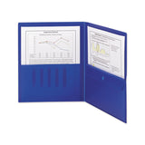 Smead™ Poly Two-Pocket Folder with Security Pocket, 11 x 8 1/2, Blue, 5/Pack (SMD87701) Pack of 5