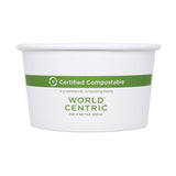 World Centric® Paper Bowls, 16 oz, 4.4" Diameter x 3"h, White, 500/Carton (WORBOPA16) Case of 500