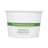 World Centric® Paper Bowls, 8 oz, 3.5" Diameter x 2.3"h, White, 1,000/Carton (WORBOPA8) Case of 1,000