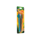 Crayola® Arts and Craft Brush Set, Assorted Sizes, Natural Hair, Angled, Flat, Round, 5/Set (CYO053506) Each
