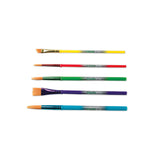 Crayola® Arts and Craft Brush Set, Assorted Sizes, Natural Hair, Angled, Flat, Round, 5/Set (CYO053506) Each