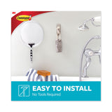 Command™ Bath Hook, Large, Metal, Satin Nickel, 5 lb Capacity, 1 Hook and 2 Strips (MMM70005080679) Each