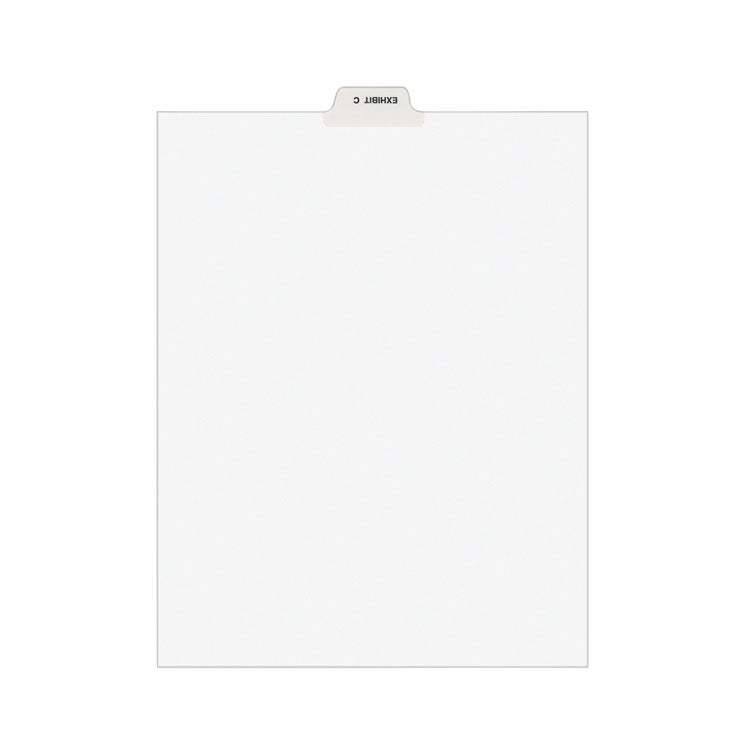 Avery-Style Preprinted Legal Bottom Tab Divider, 26-Tab, Exhibit C, 11 x 8.5, White, 25/PK