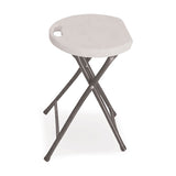 Iceberg Rough n Ready Folding Stool, Backless, Supports Up to 300 lb, 26" Seat Height, White Seat, Charcoal Base, 4/Carton (ICE64573) Case of 4