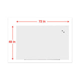 Universal® Frameless Magnetic Glass Marker Board, 72 x 48, White Surface (UNV43204) Each