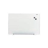 Universal® Frameless Magnetic Glass Marker Board, 36 x 24, White Surface (UNV43202) Each