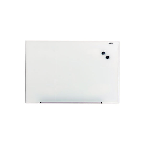 Universal® Frameless Magnetic Glass Marker Board, 36 x 24, White Surface (UNV43202)