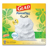 Glad® OdorShield Tall Kitchen Drawstring Bags, 13 gal, 0.95 mil, 24" x 27.38", White, 80/Box (CLO78900BX) Box of 80