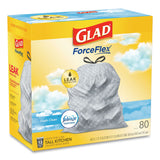 Glad® OdorShield Tall Kitchen Drawstring Bags, 13 gal, 0.72 mil, 24" x 27.38", White, 80 Bags/Box, 3 Boxes/Carton (CLO78899) Case of 240